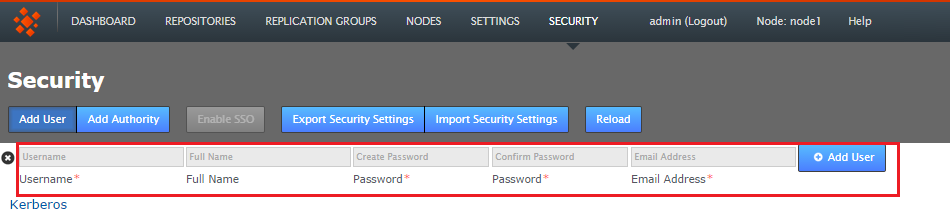 Security tab