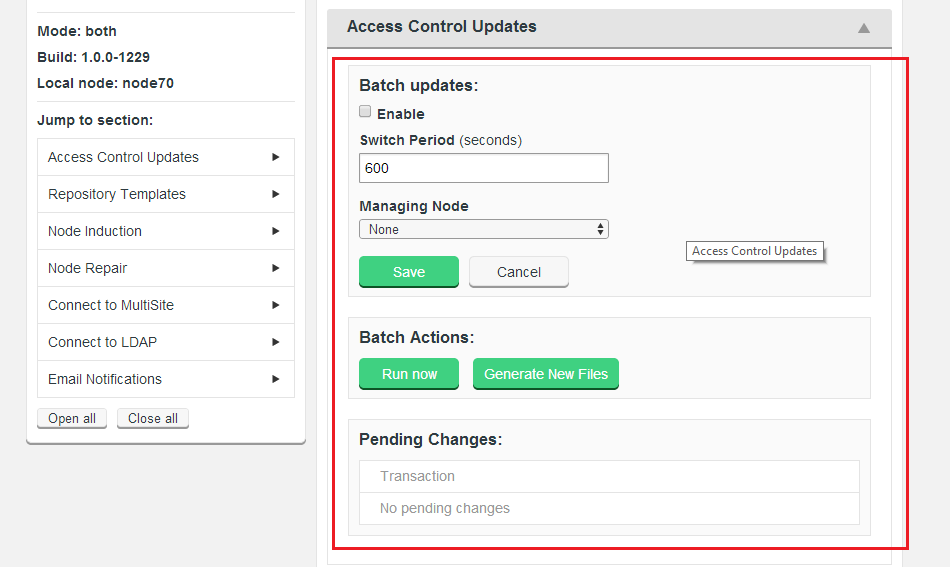 Application settings Settings 01