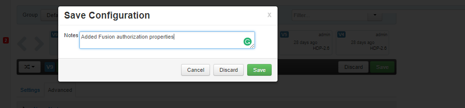 WANdisco Fusion Authorization - Save changes