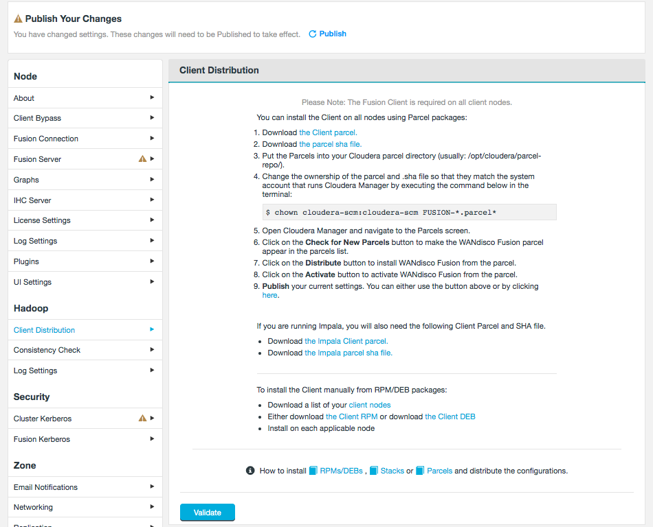 WANdisco Fusion Client configuration