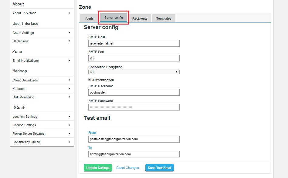 SMTP Settings