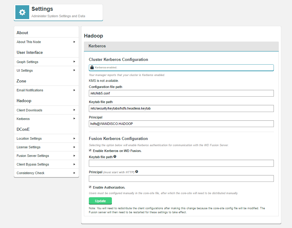Kerberos Settings