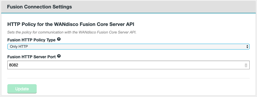 Fusion Server Settings - HTTP