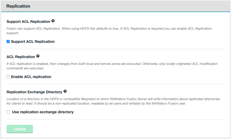 Replication settings