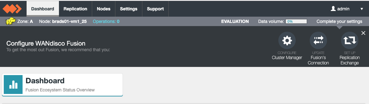 Dashboard - Configure Fusion