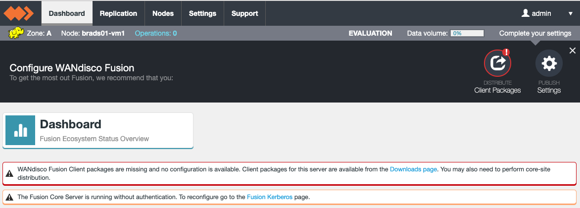 Dashboard - Configure Fusion