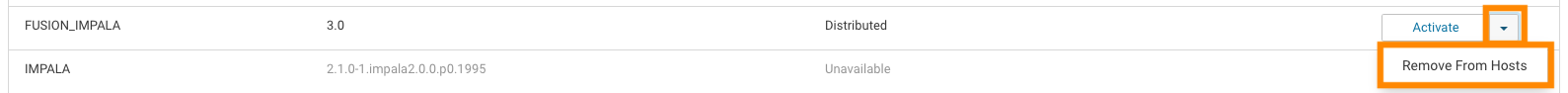 Uninstall - Cloudera Fusion Impala removal