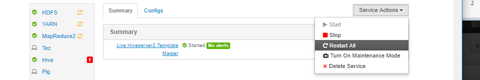 Revert to Hive Server 2