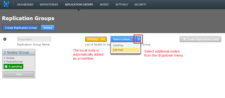 Create Replication Groups