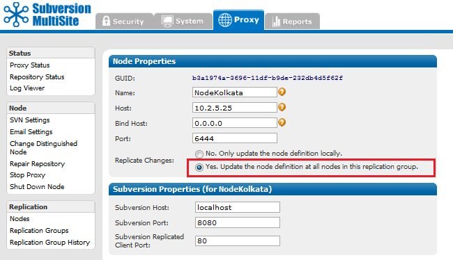 Change SVN replicated Port 04