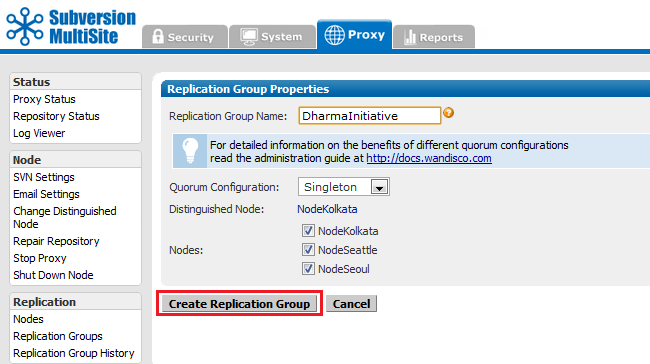 Create Replication Group 01
