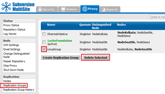 Delete Replication Group 01