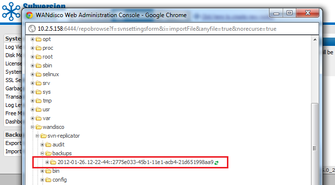 Admin Console - Import Settings