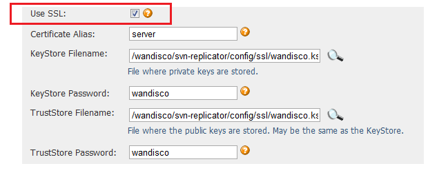 SSL settings in setup
