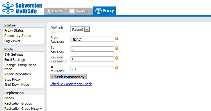 Admin Console - Consistency check