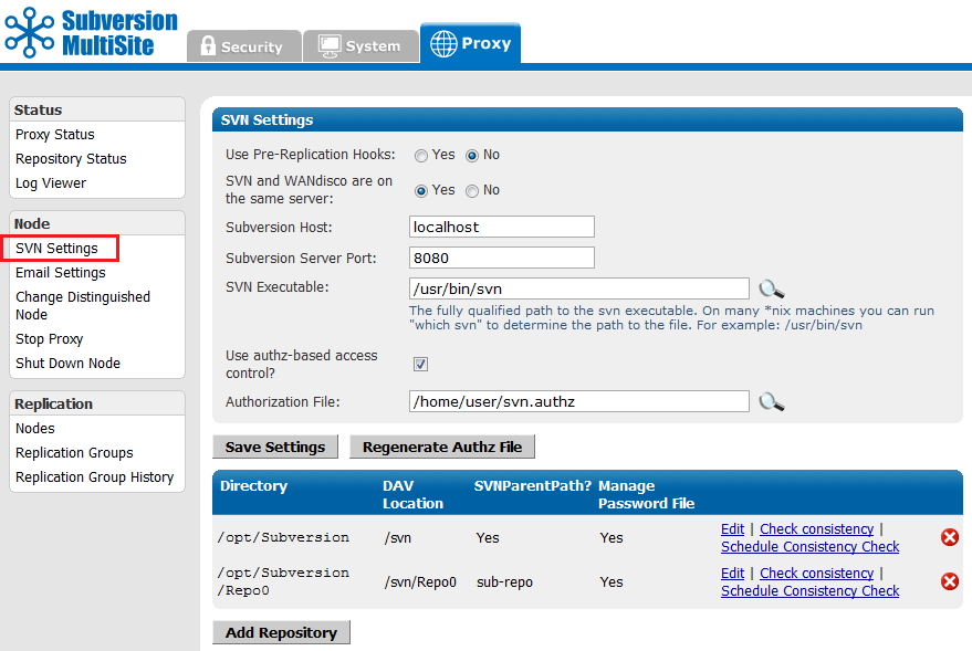 SVN Settings